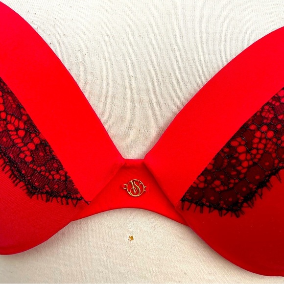 Victoria's Secret Bra Red and Black Lace 34D - Picture 3 of 8